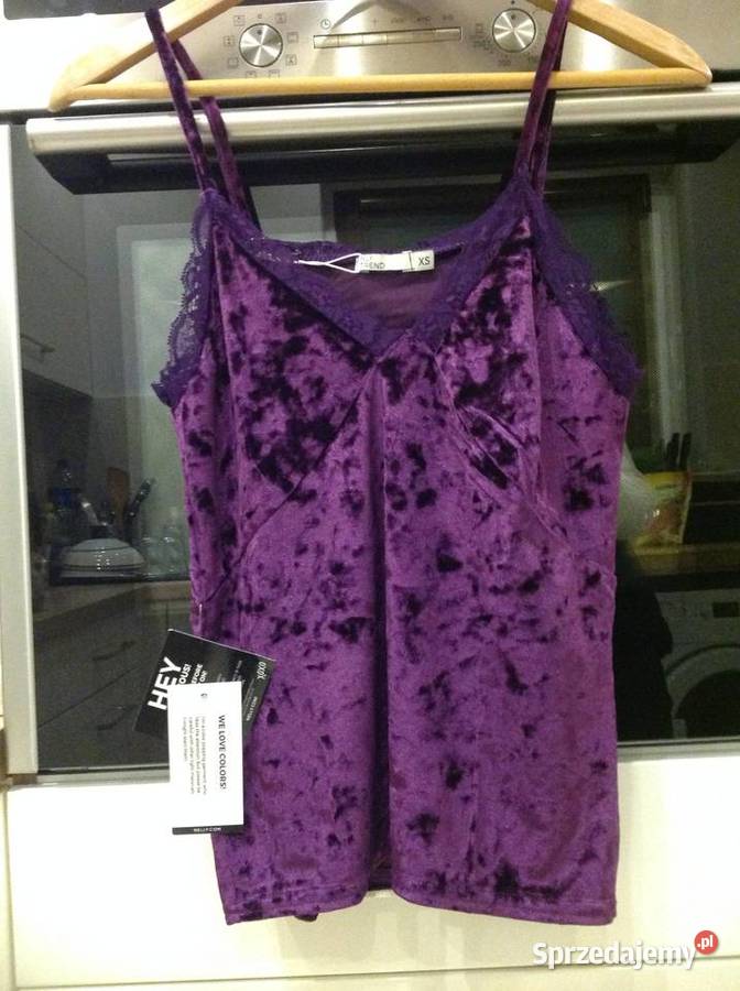 Top Welurowy Damski NELLY XS NOWY