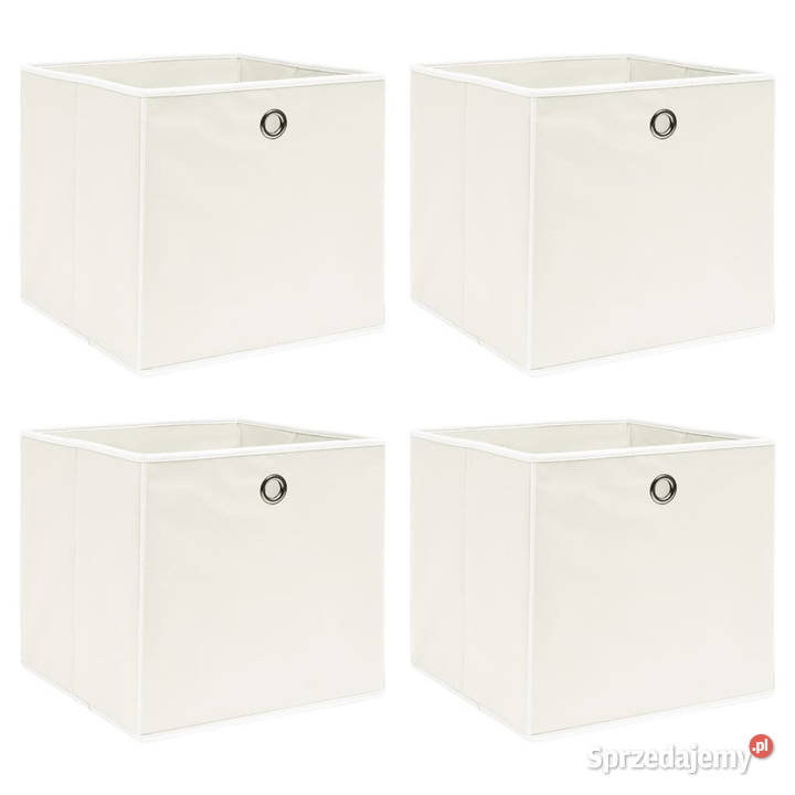 Pudełka 4 białe 32x32x32 tkanina WM288349 Warszawa