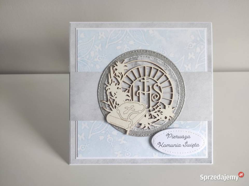 Kartka ręcznie robiona na Komunię Świętą Rękodzieło Łódź