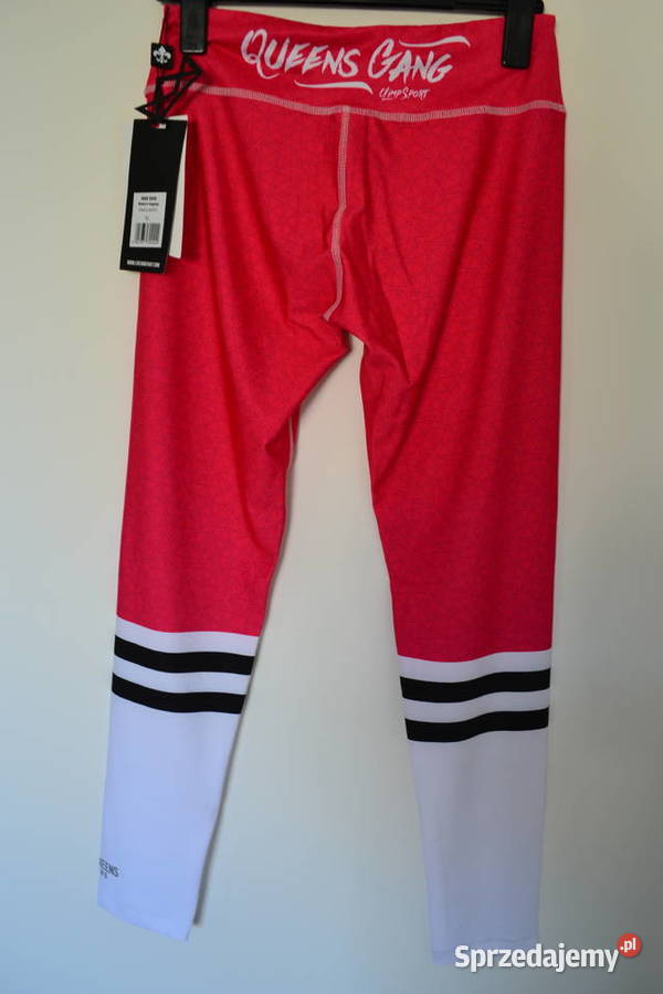 Damskie długie legginsy Olimp High Sock Pink White - roz. XL
