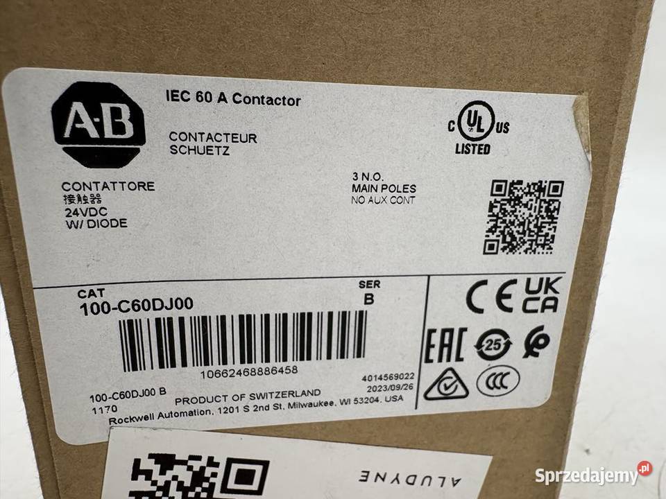 Allen Bradley 100C60DJ00 Contactor 60A 24VDC