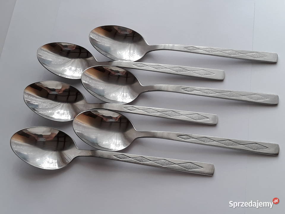 Łyżki obiadowe ROMBY KARO Gerlach sztućce PRL Dąbrowa Górnicza