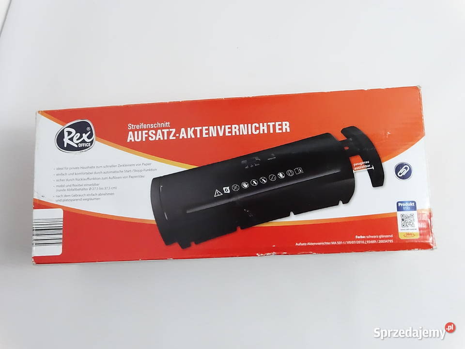 NOWA Niszczarka Nakładana REX OFFICE Sprawdzona Biłgoraj
