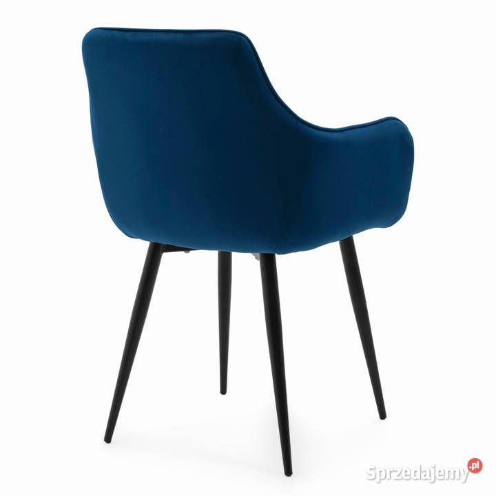 Granatowe Krzesło Tapicerowane Quattro Wysyłka Tarchały Małe sprzedam