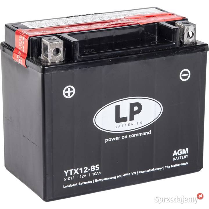 Akumulator motocyklowy Landport YTX12BS 12V 10Ah Akumulatory motocyklowe