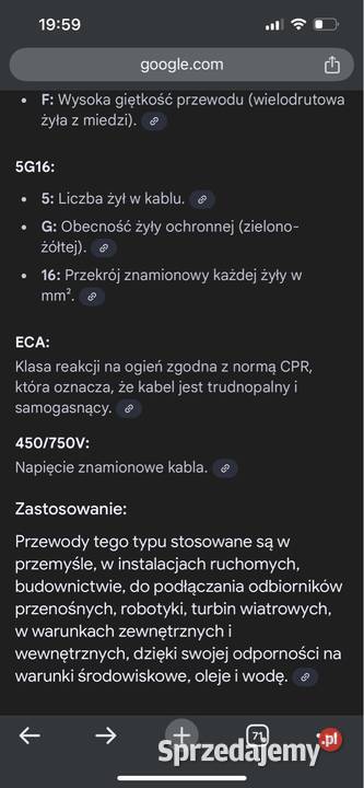 Kabel siłowy specjalistyczny 5 żyłowy Nowy Sącz