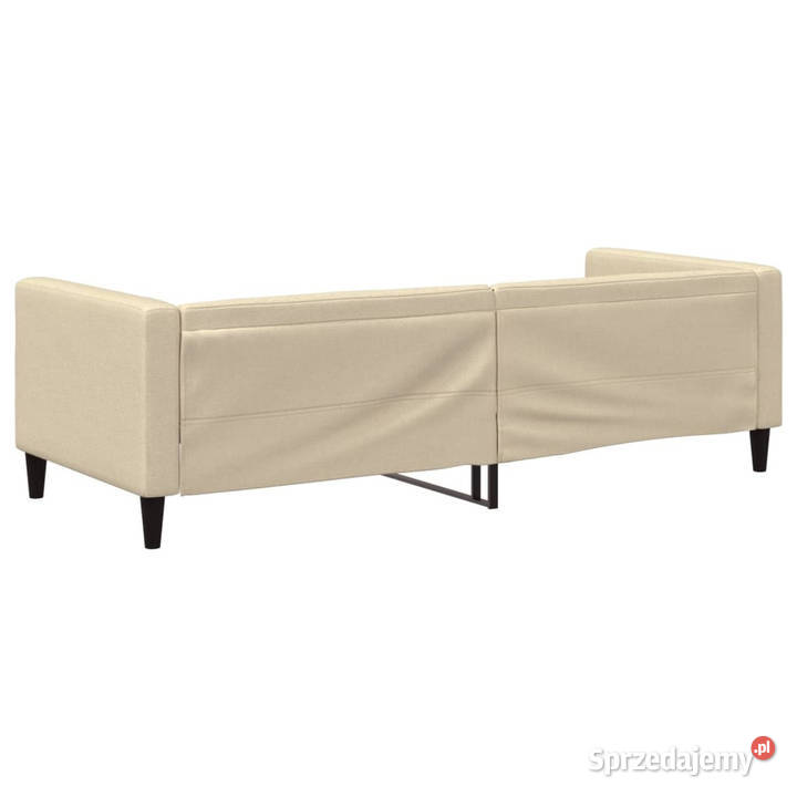 Sofa z funkcją spania kremowa obita tkaniną mazowieckie Warszawa