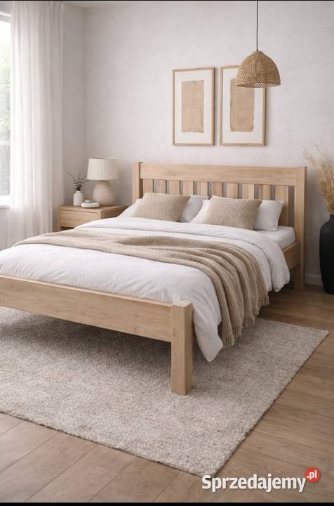 Łóżko z litego drewna dębowego Postolice sprzedam