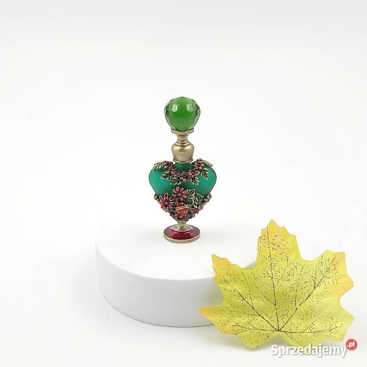 Flakon butelka na perfumy ręcznie malowany serce śląskie