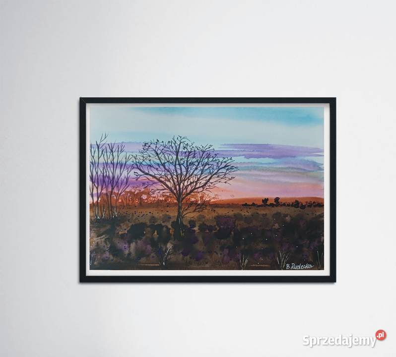 Akwarela Akwarelka Obraz pt Kolory Nieba 21 x 15
