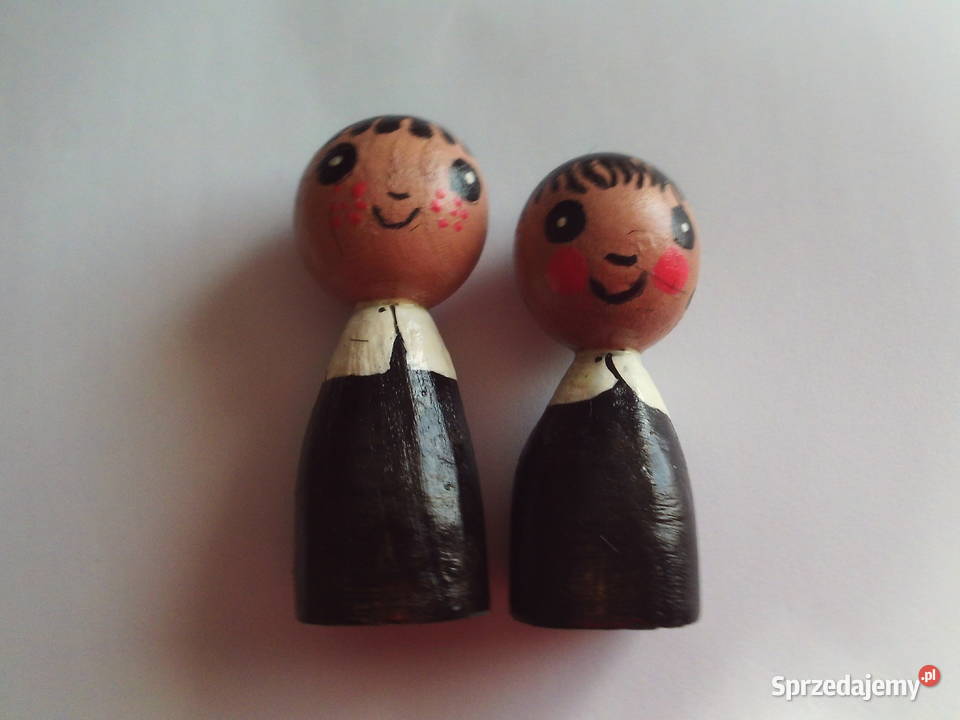 Jacek i Agatka Drewniane figurki Drewno  Kalisz sprzedam