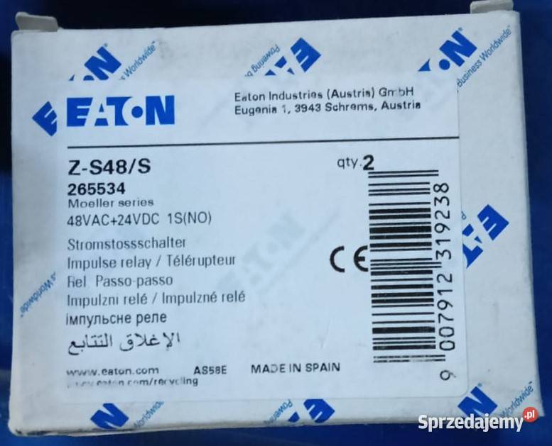 Przekaźnik impulsowy Eaton Moeller ZS48S Maniowy
