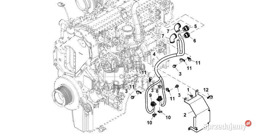 John Deere 9470RX Wiązka WRG czujnika silnika Pozostałe Jastrzębniki