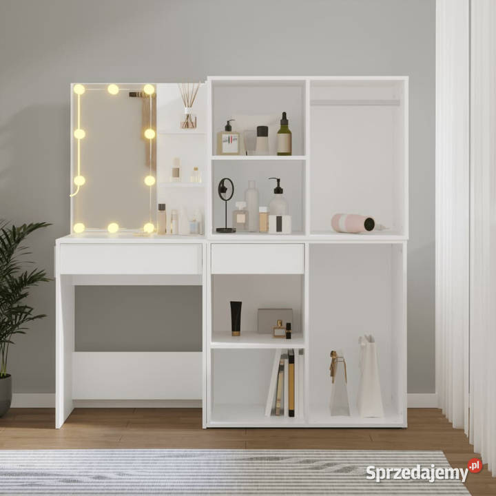 Toaletka z oświetleniem LED i 2 szafkami biała Warszawa sprzedam