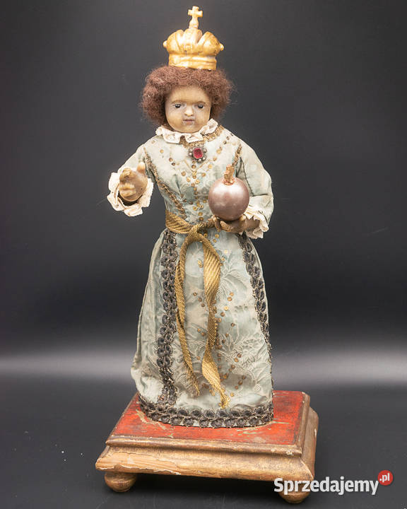 Woskowa figura Dzieciątko Jezus XIX wiek unikat Poznań