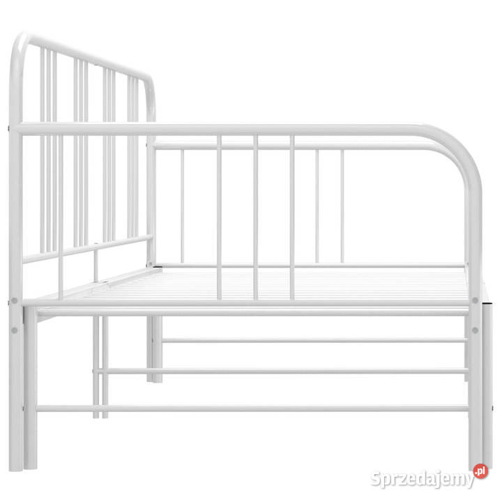 Sofa z wysuwaną ramą łóżka biała metalowa 90x200 mazowieckie Warszawa