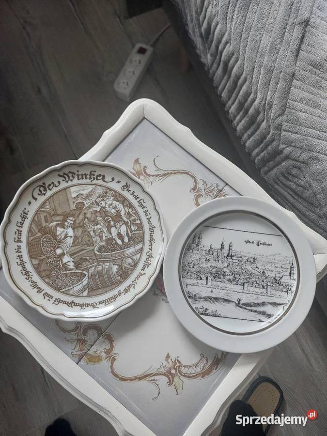 Dwa porcelanowe talerze ozdobne sprzedam