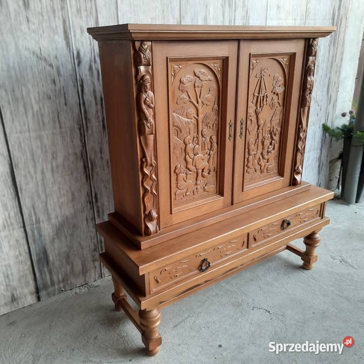 komoda bieliżniarka rzeżbiona 938 Dom i Ogród Byczyna sprzedam