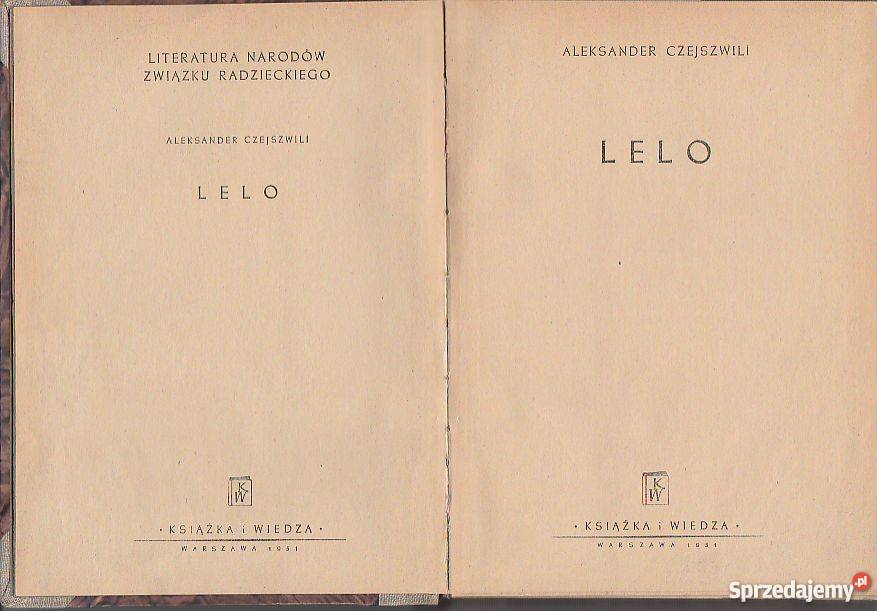7099 LELO ALEKSANDER CZEJSZWILI literatura piękna - proza zagraniczna Czyrna
