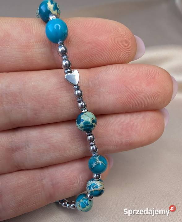 Bransoletka różaniec kamienie jaspis cesarski Katowice