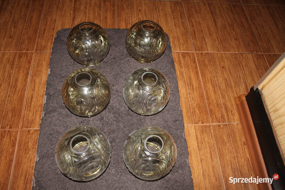 Żyrandol 6 ramienny klosze PRL śląskie Chorzów