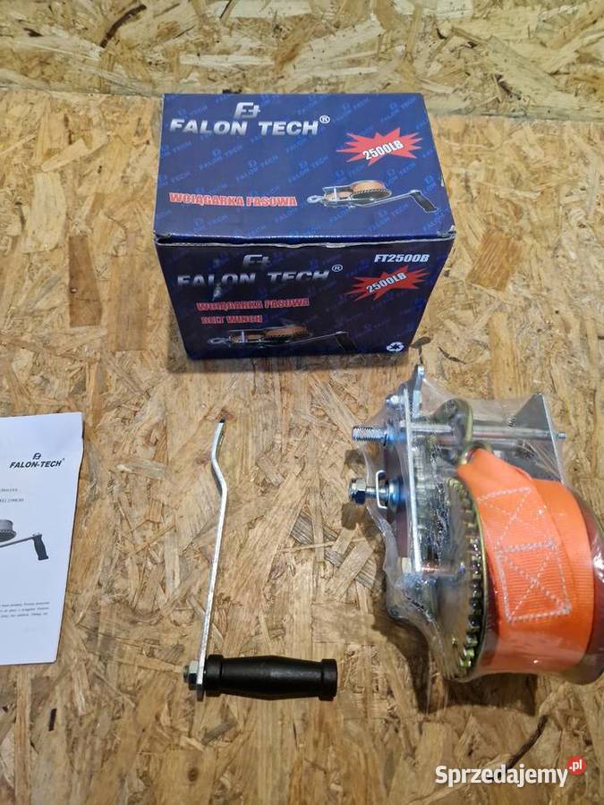 WYCIĄGARKA RĘCZNA KORBOWA PASOWA 2500Lbs 10m