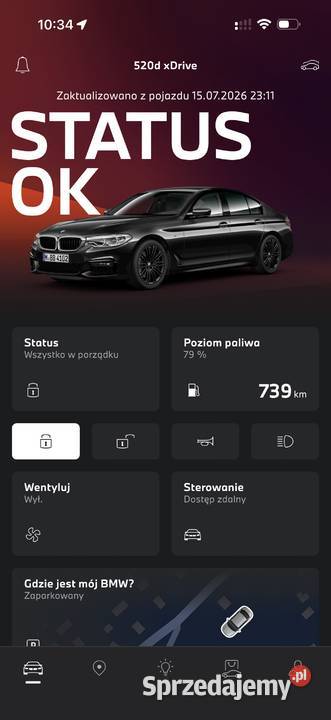 BMW G30 520d xDrive MSport SALON wielofunkcyjna kierownica Seria 5 Alwernia