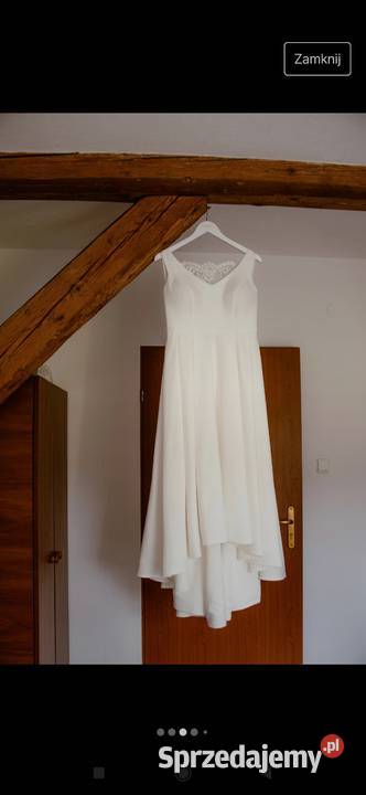 Suknia ślubna prosta klasyczna skromna 94cm Wrocław