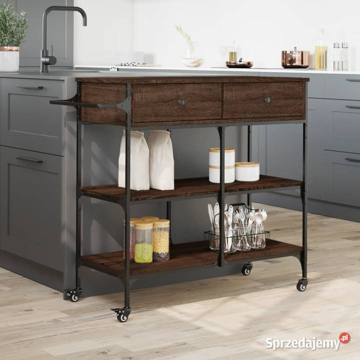 Wózek kuchenny brązowy dąb 105x42x95 WM842380