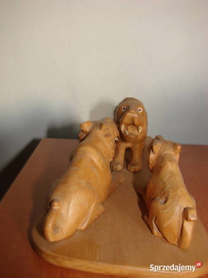 Lwy drewniane figurki Pruszcz Gdański