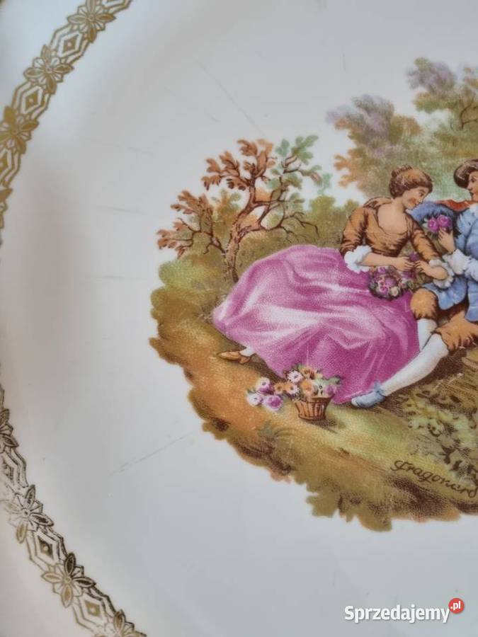 Talerz Scenka Para Dworska Fragonard Wola Podłężna