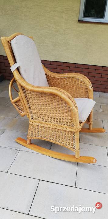 Fotel bujany rattanowy bujak krzesło rattan retro