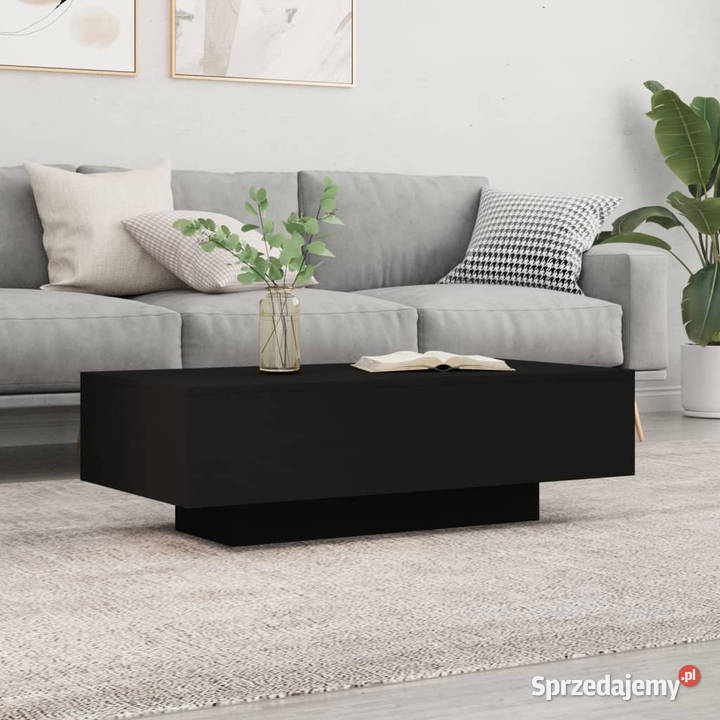 Stolik kawowy czarny 100x495x31 materiał Warszawa
