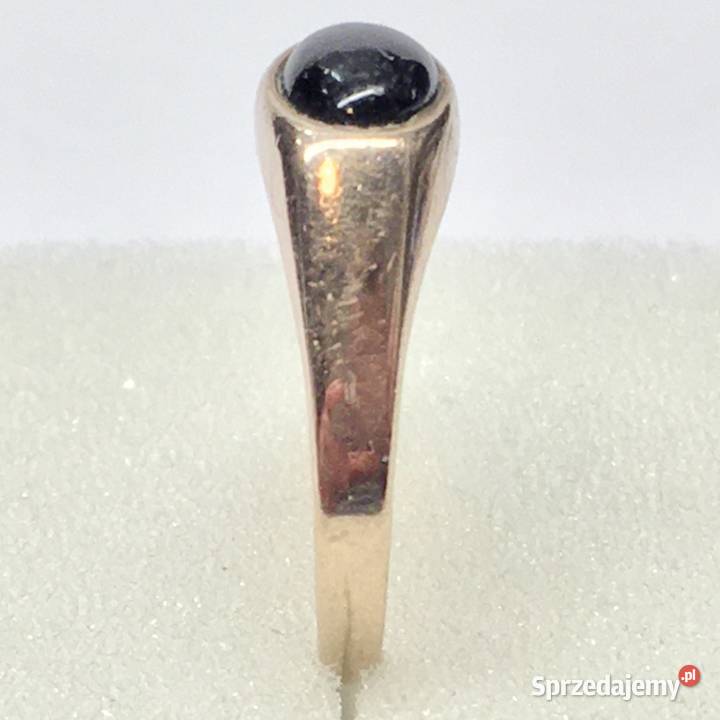 Złoty PIERŚCIONEK damski 585 14K cudowny ONYKS złoto