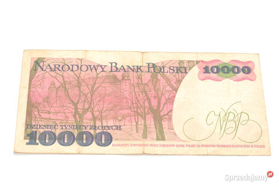 Stary banknot 10000 złotych Wyspiański 1987 Numizmatyka Cieszyn