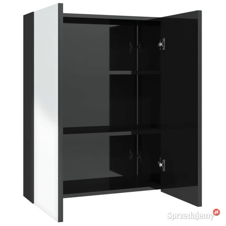 Szafka łazienkowa z lustrem 60x15x75 MDF czerń z Warszawa