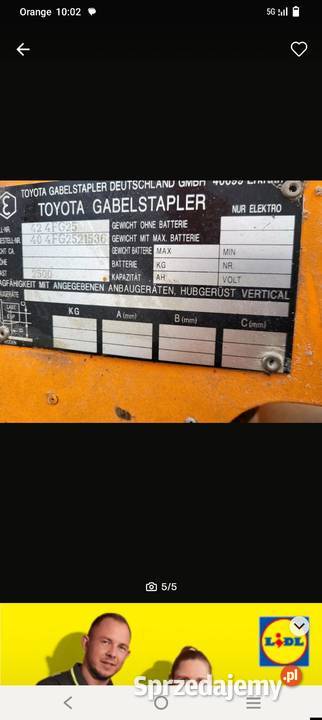 Wózek widłowy toyota TMC 25 Toyota Małomierzyce