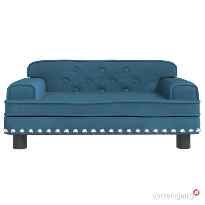 Sofa dzieci niebieska 70x45x30 aksamit WM3196293 Warszawa sprzedam
