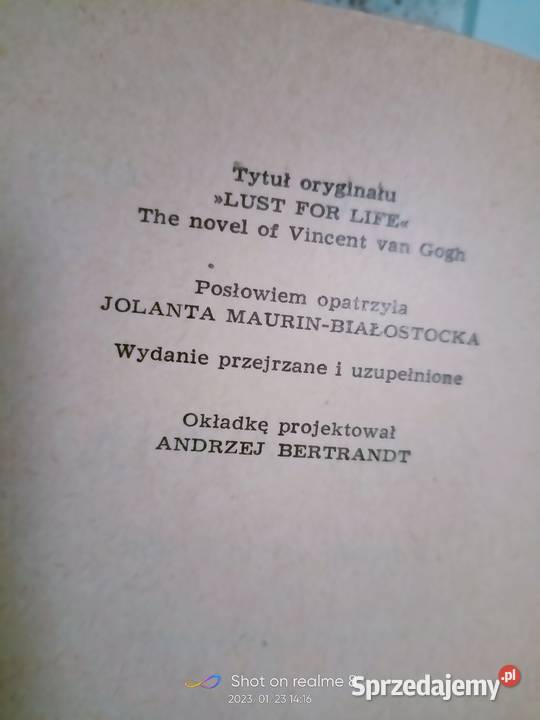 Pasja życia Stronę książki biografia Van Gogh miękka Warszawa