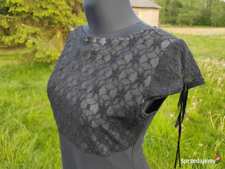Sukienka mała czarna koronka 40 L czarny Moda i Styl