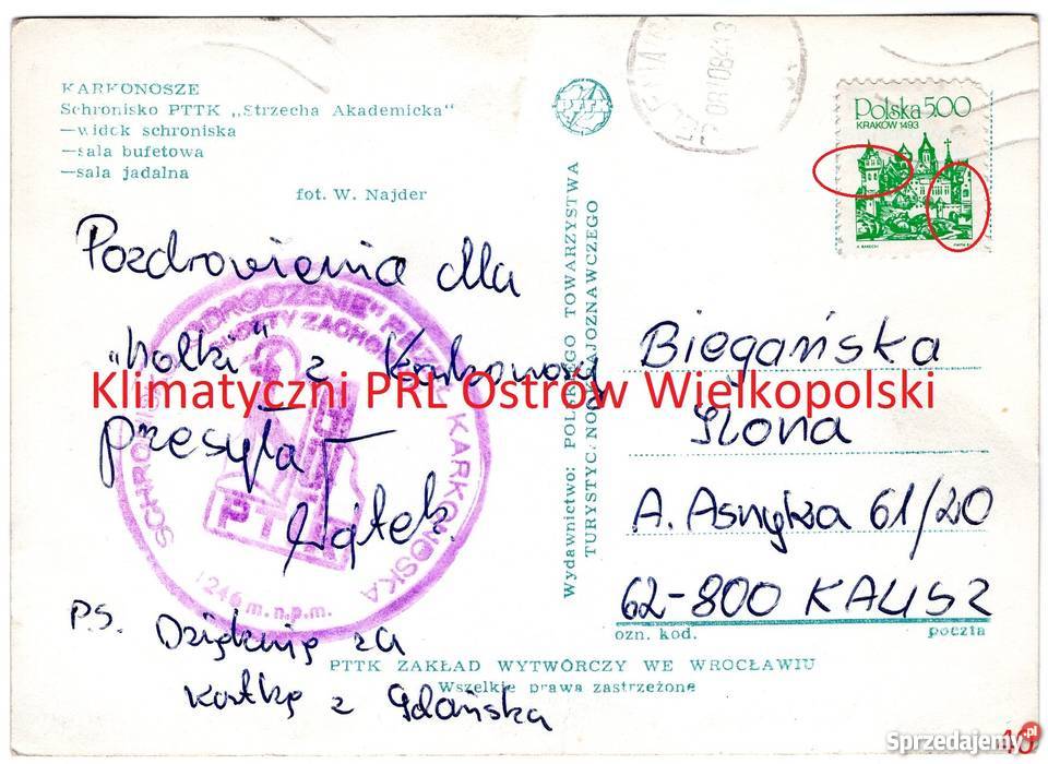 Pocztówka Post card Karkonosze JG Kalisz Bielsko-Biała