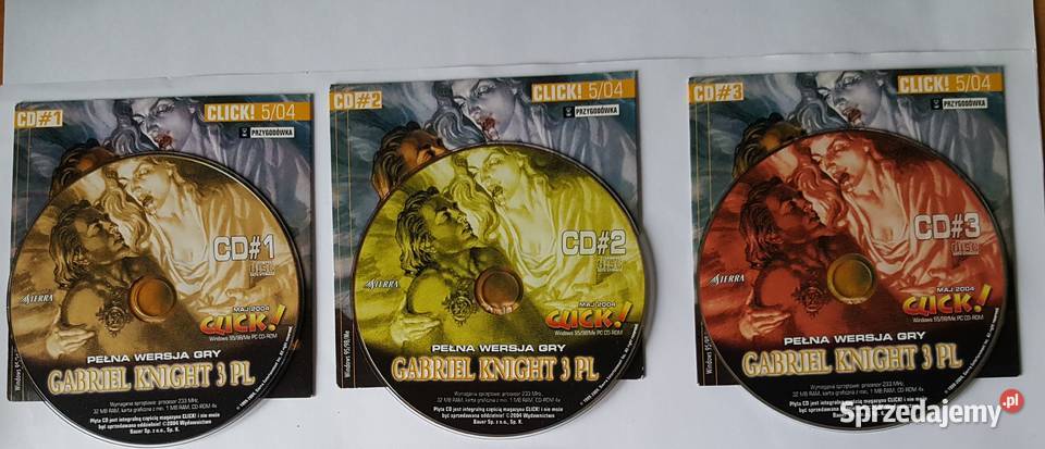 3 płyty CD z grą gra GABRIEL KNIGHT Złotniki