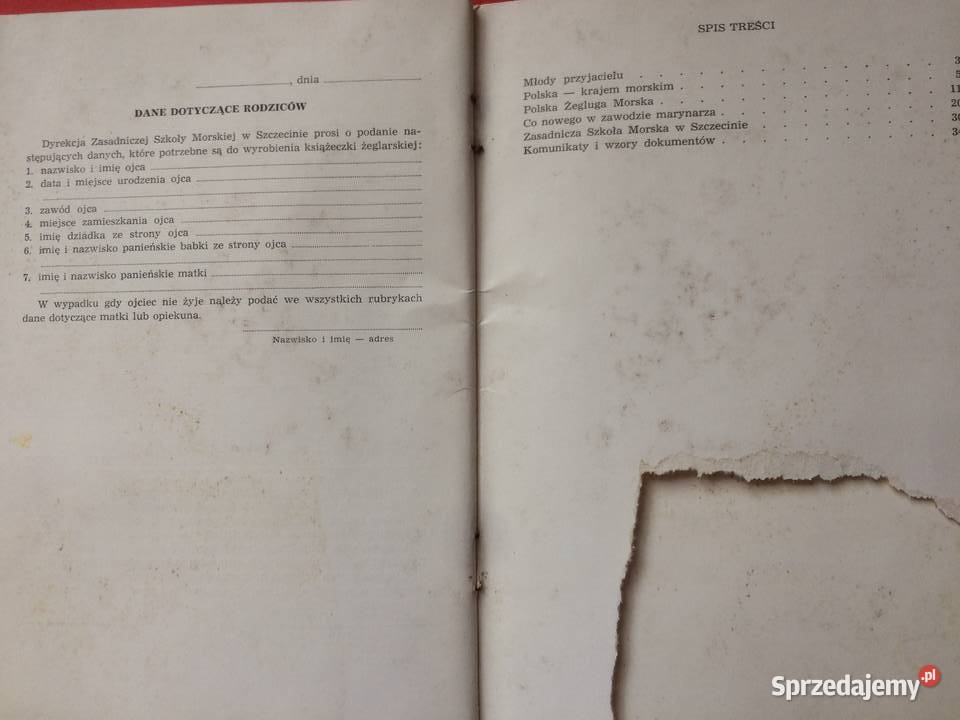 3265 Zasadnicza Szkoła Morska W Szczecinie sprzedam