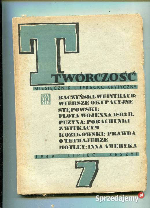 Twórczość V z7 Rok wydania 1949 Szczecin