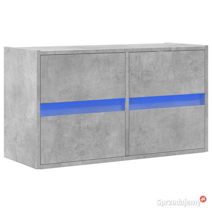 Ścienna szafka TV z LED szarość betonu 80x31x45 Warszawa