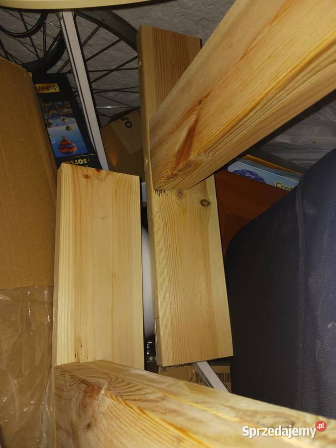 Łóżko drewniane rama ze stelażem materac FDM Otwock