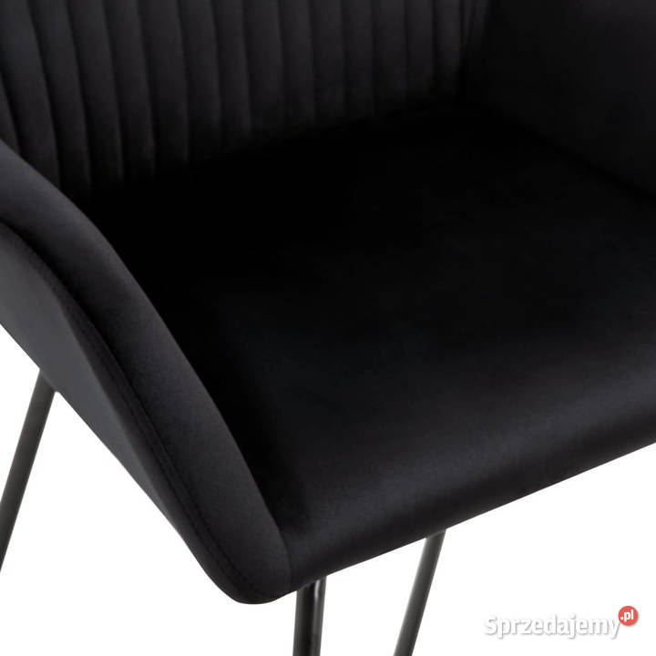 Krzesła stołowe 4 czarne obite aksamitem Warszawa