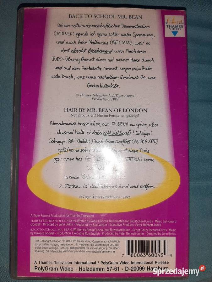 Jaś Fasola Niesamowite Zdenerwowanie Anie VHS lubuskie Gubin