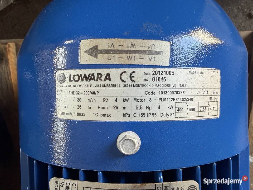 Pompa obiegowa Lowara FHE 3220040P 4 kW Q 930 mh Biznes i Przemysł mazowieckie Wałsnów