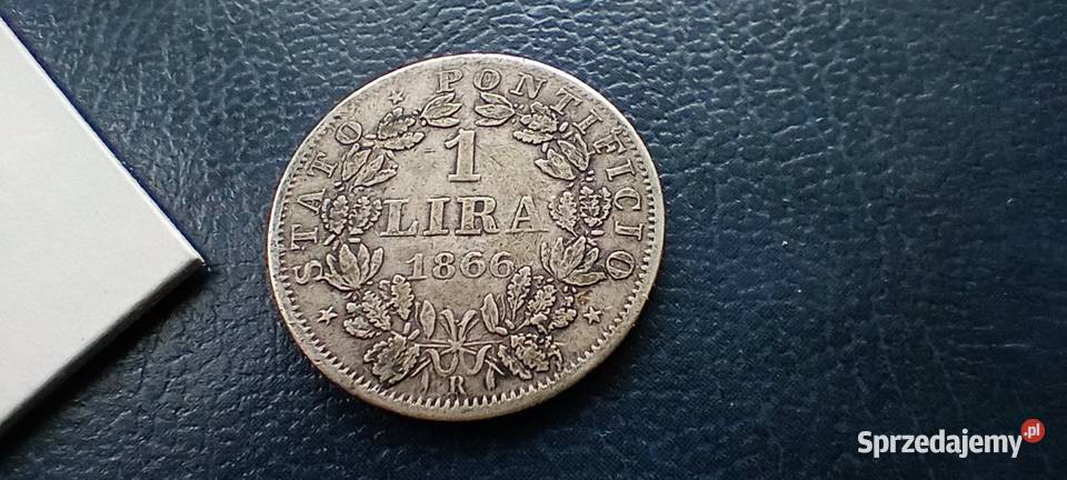 Stare monety 1 lir 1866 Włochy srebro Numizmatyka